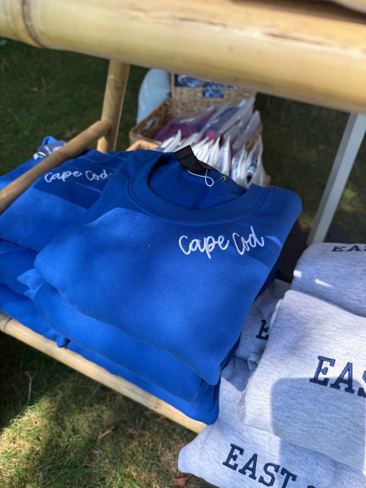 Cape Cod Embroidered Collar Crewneck Royal Blue