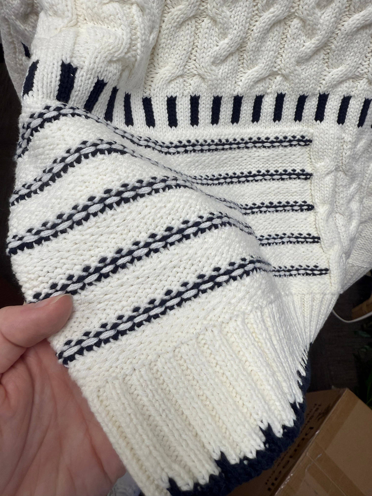 Navy Patchwork Sweater