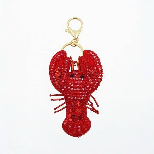 Lobster Beaded Keychain