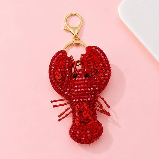 Lobster Beaded Keychain