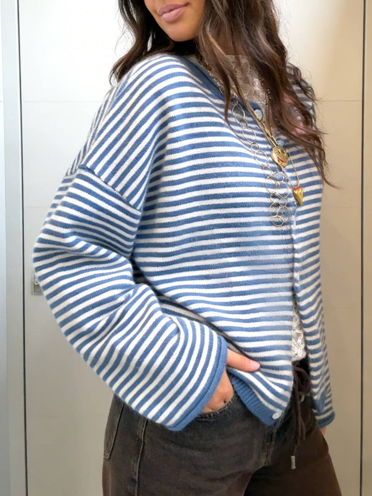 Lightweight Roll Neck Cardigan