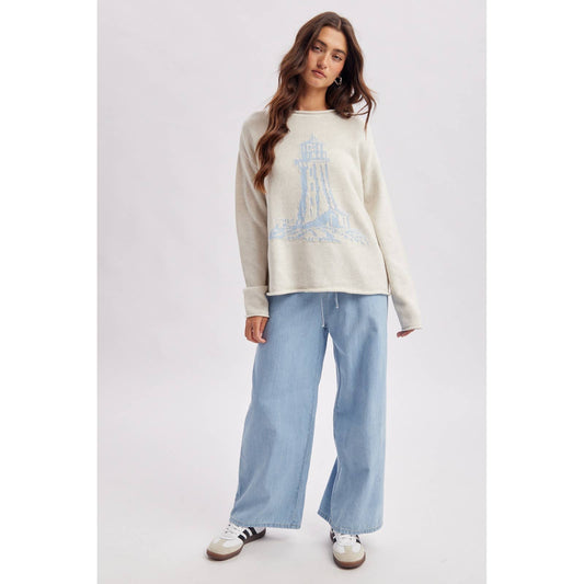 Lighthouse Graphic Rollneck Sweater