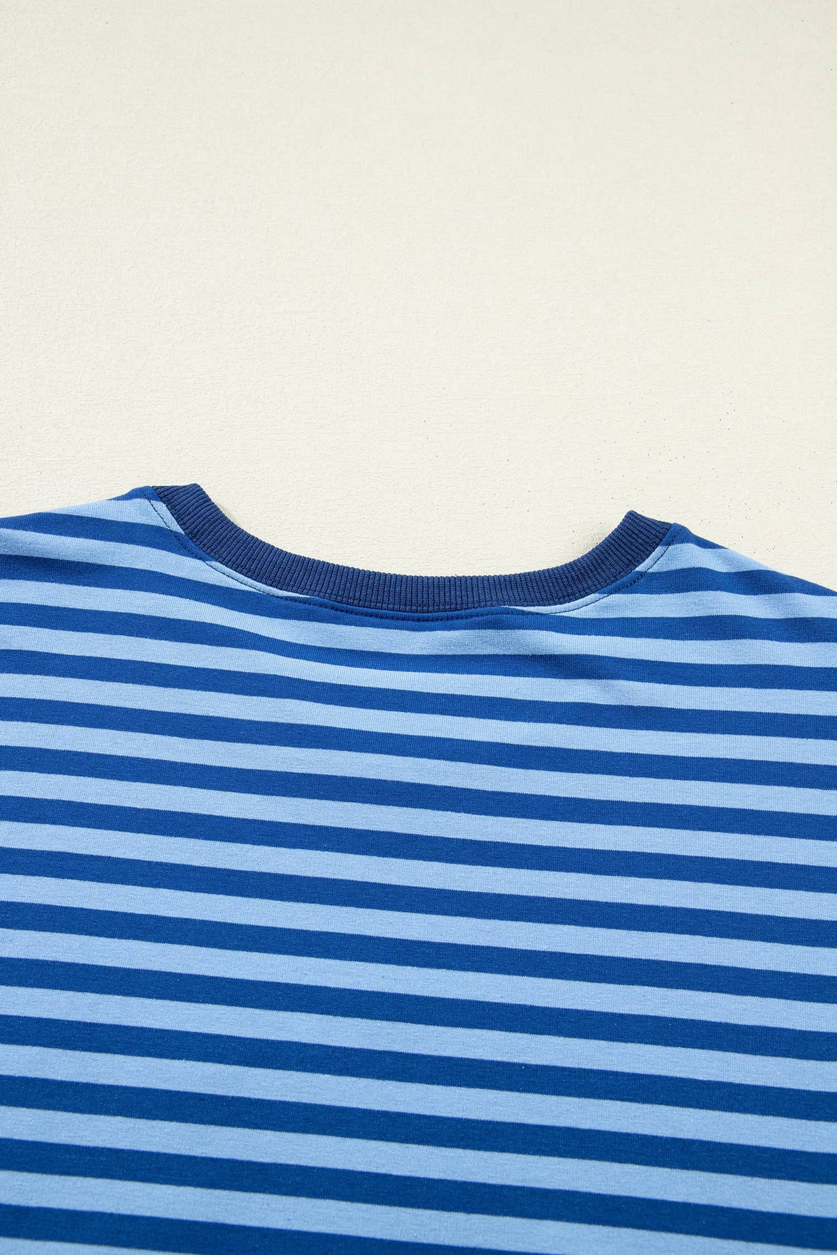 Striped Long Sleeve Top and Shorts Lounge Set: Blue