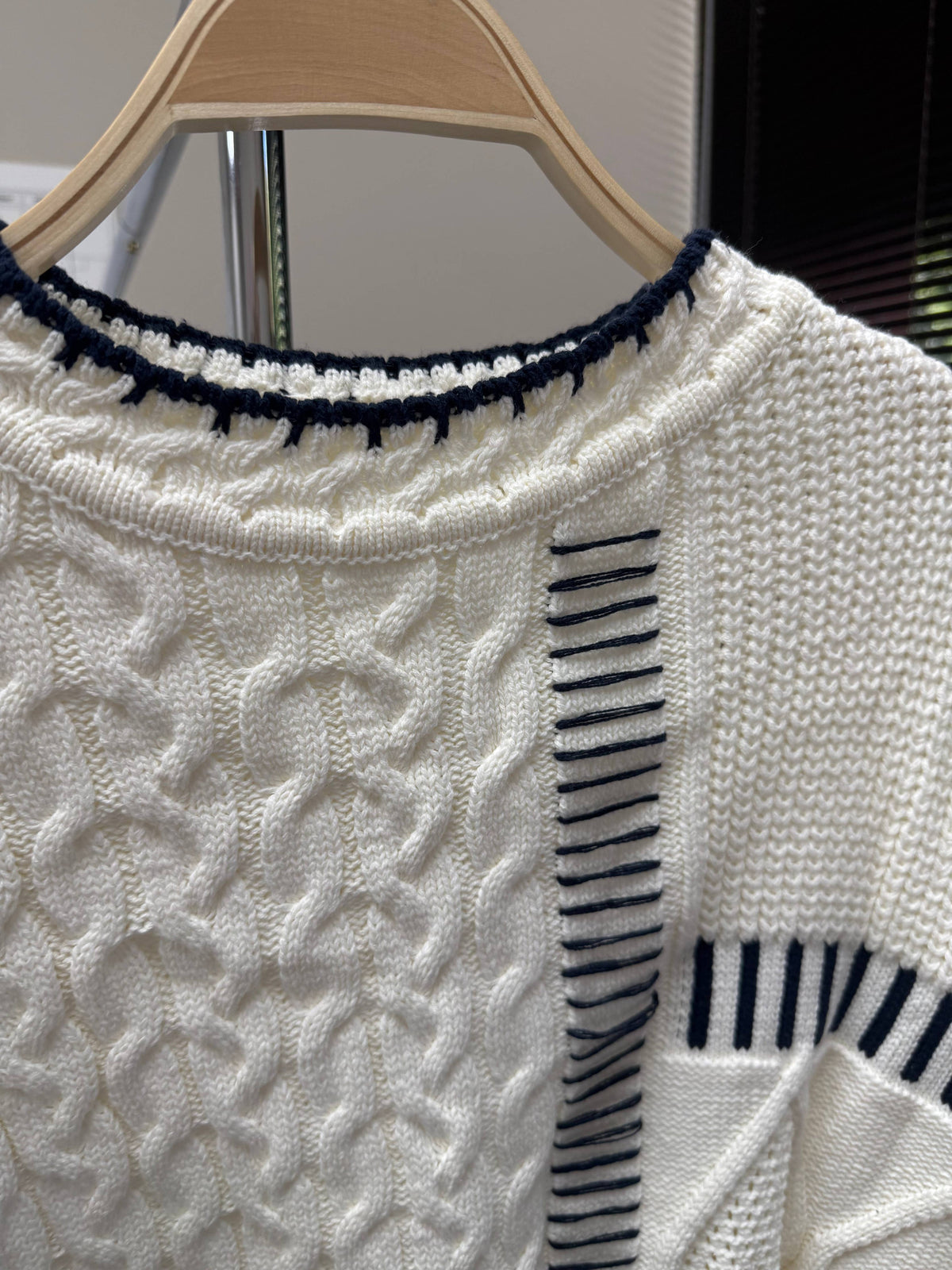Navy Patchwork Sweater