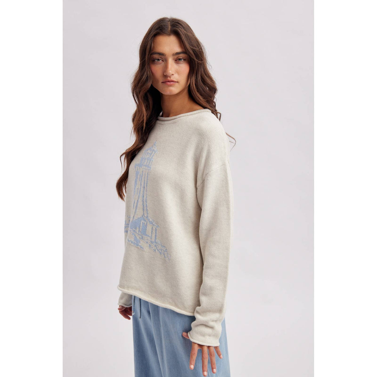 Lighthouse Graphic Rollneck Sweater