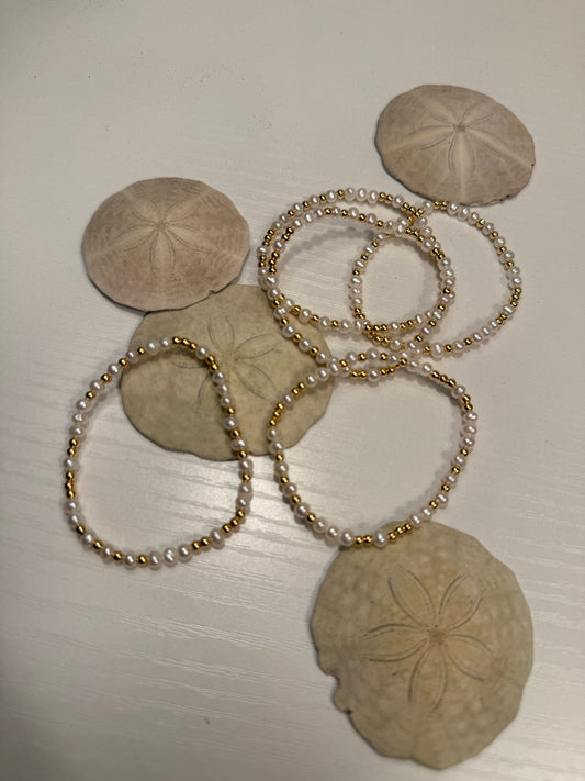 Freshwater Pearl Gold Plated Beaded Bracelet