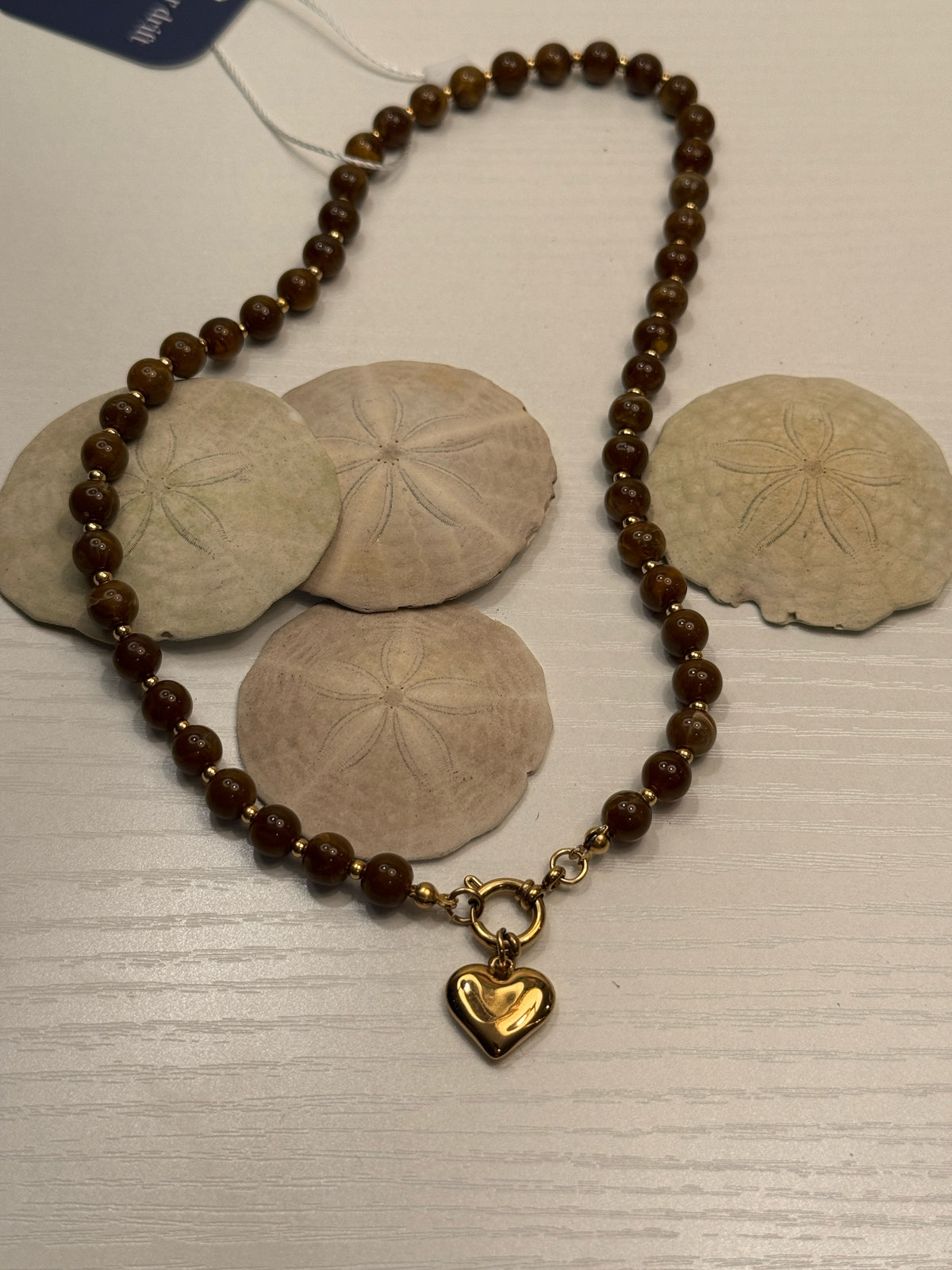 Beaded Heart Charm Necklace