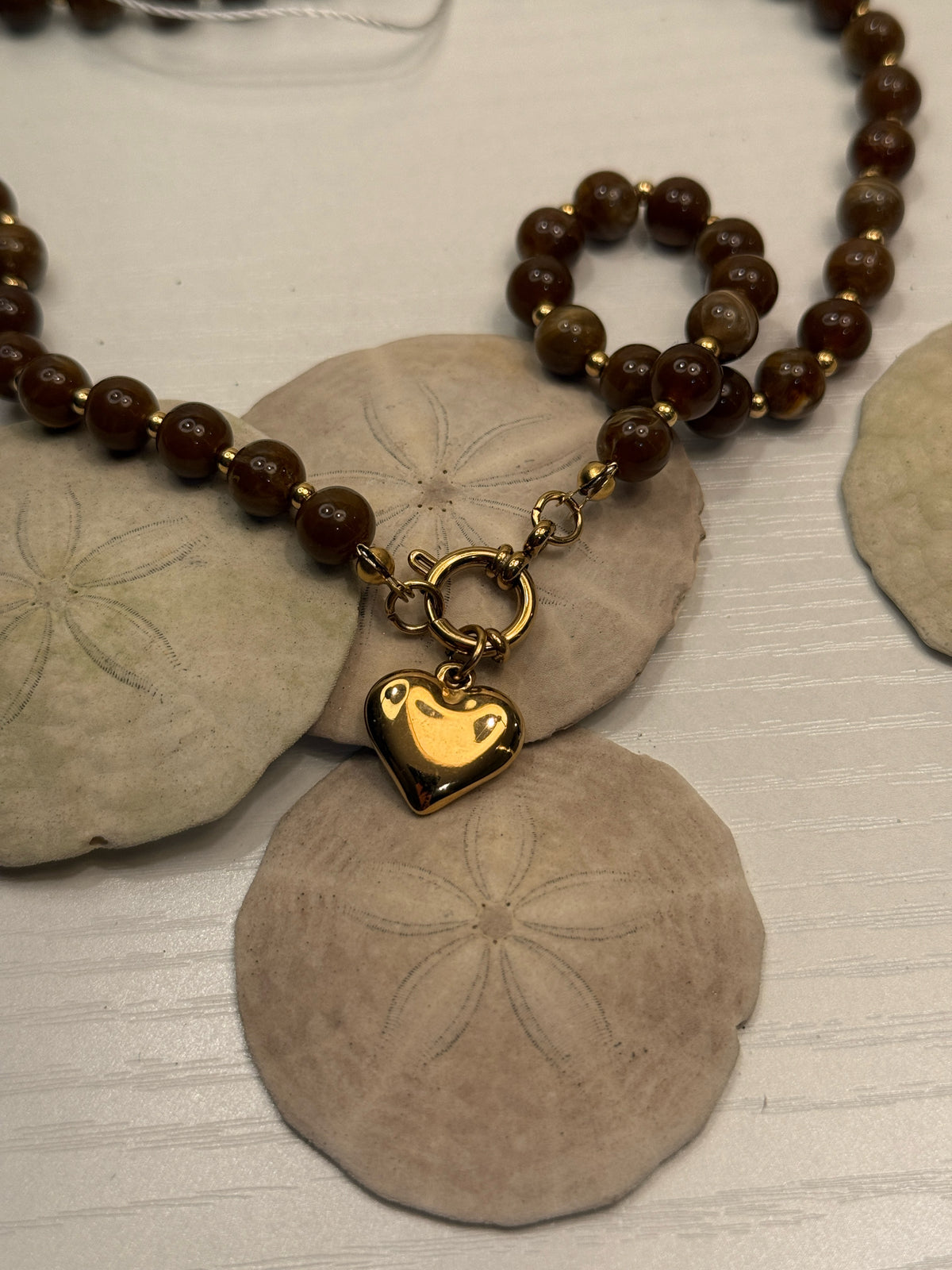 Beaded Heart Charm Necklace