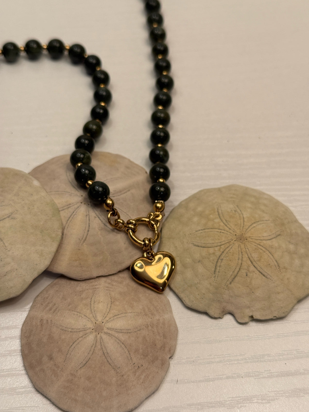 Beaded Heart Charm Necklace