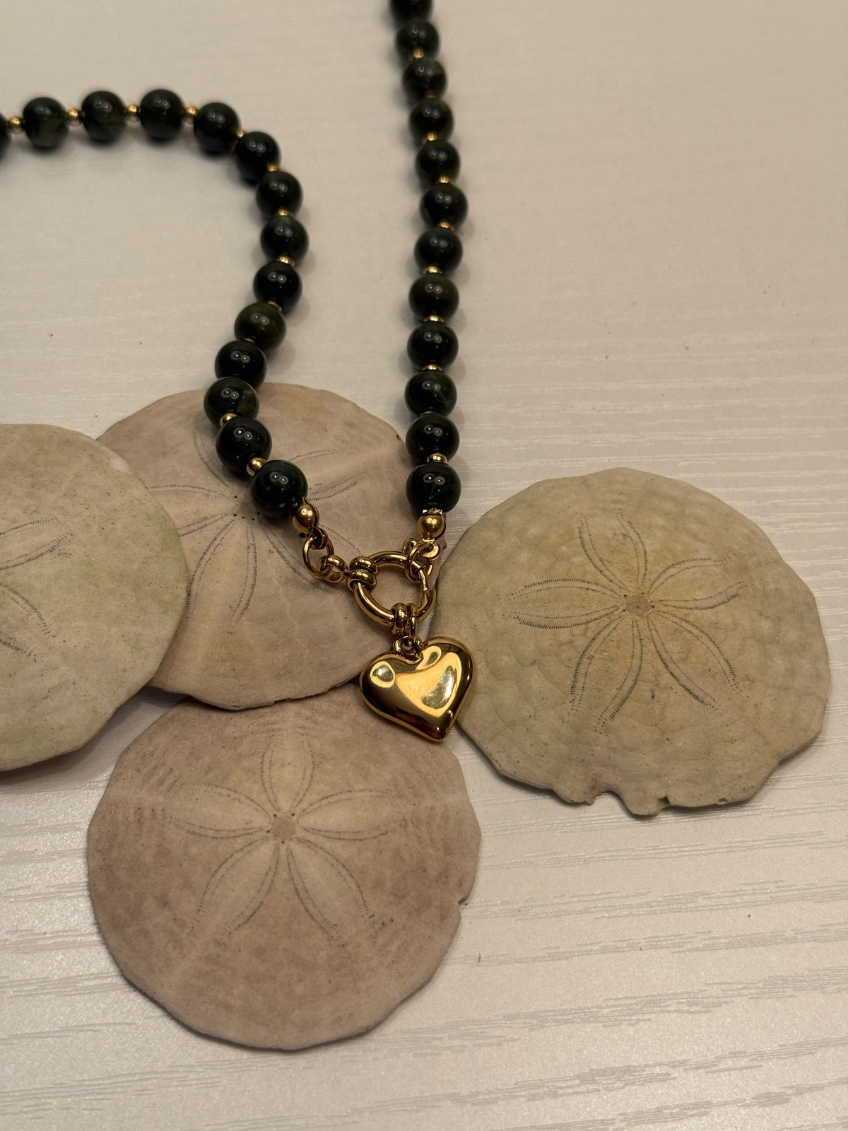 Beaded Heart Charm Necklace