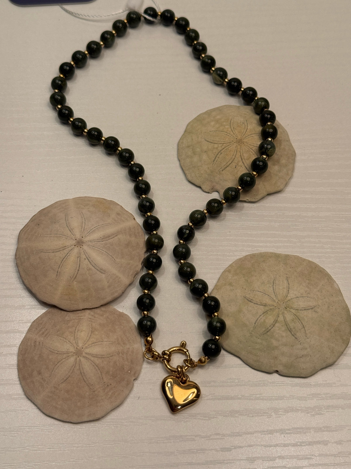 Beaded Heart Charm Necklace