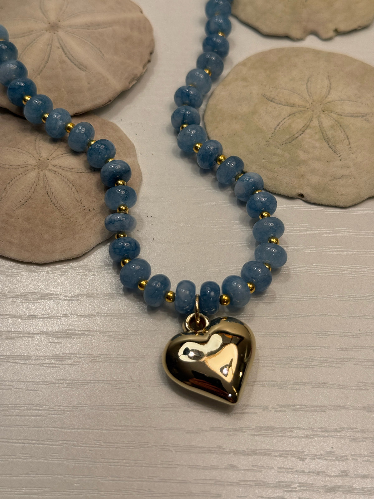 Beaded Heart Charm Necklace