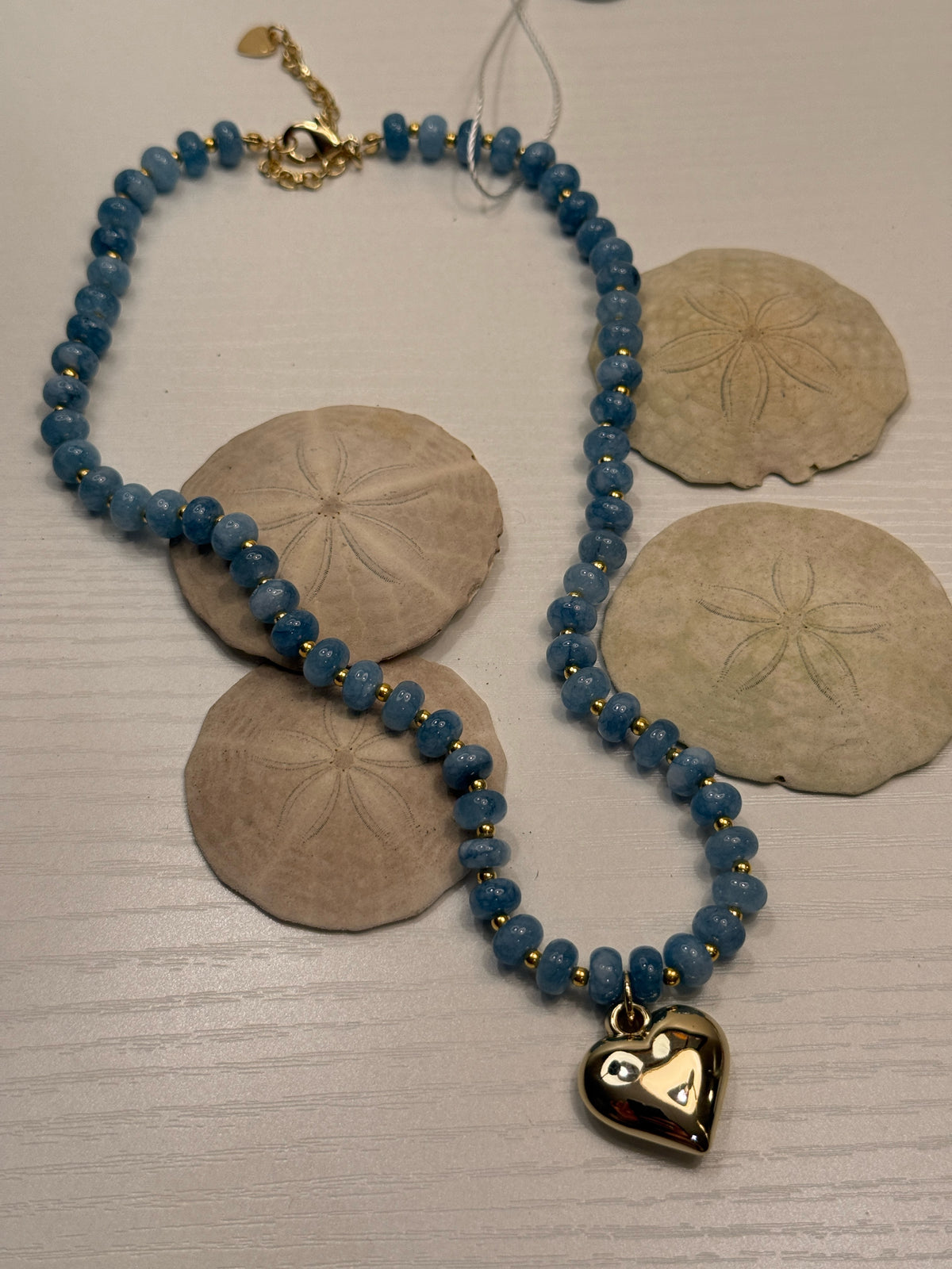 Beaded Heart Charm Necklace