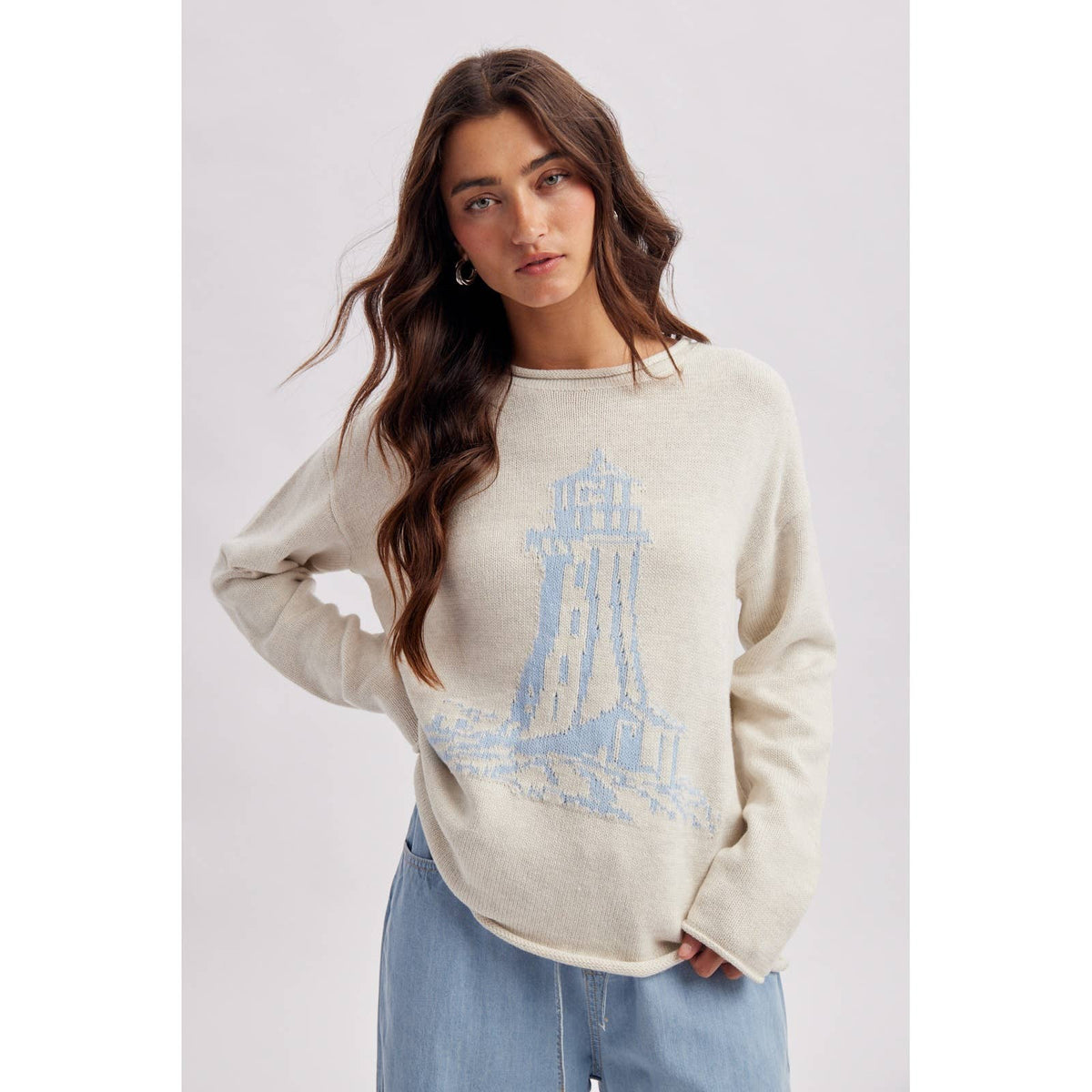 Lighthouse Graphic Rollneck Sweater
