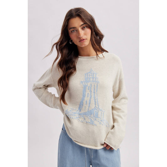 Lighthouse Graphic Rollneck Sweater
