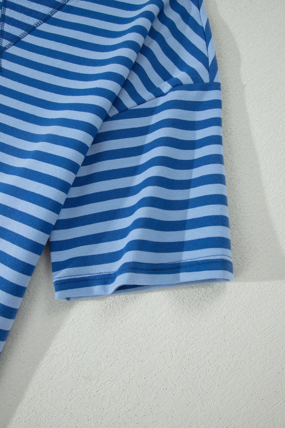 Striped Short Sleeve Top and Shorts Lounge Set