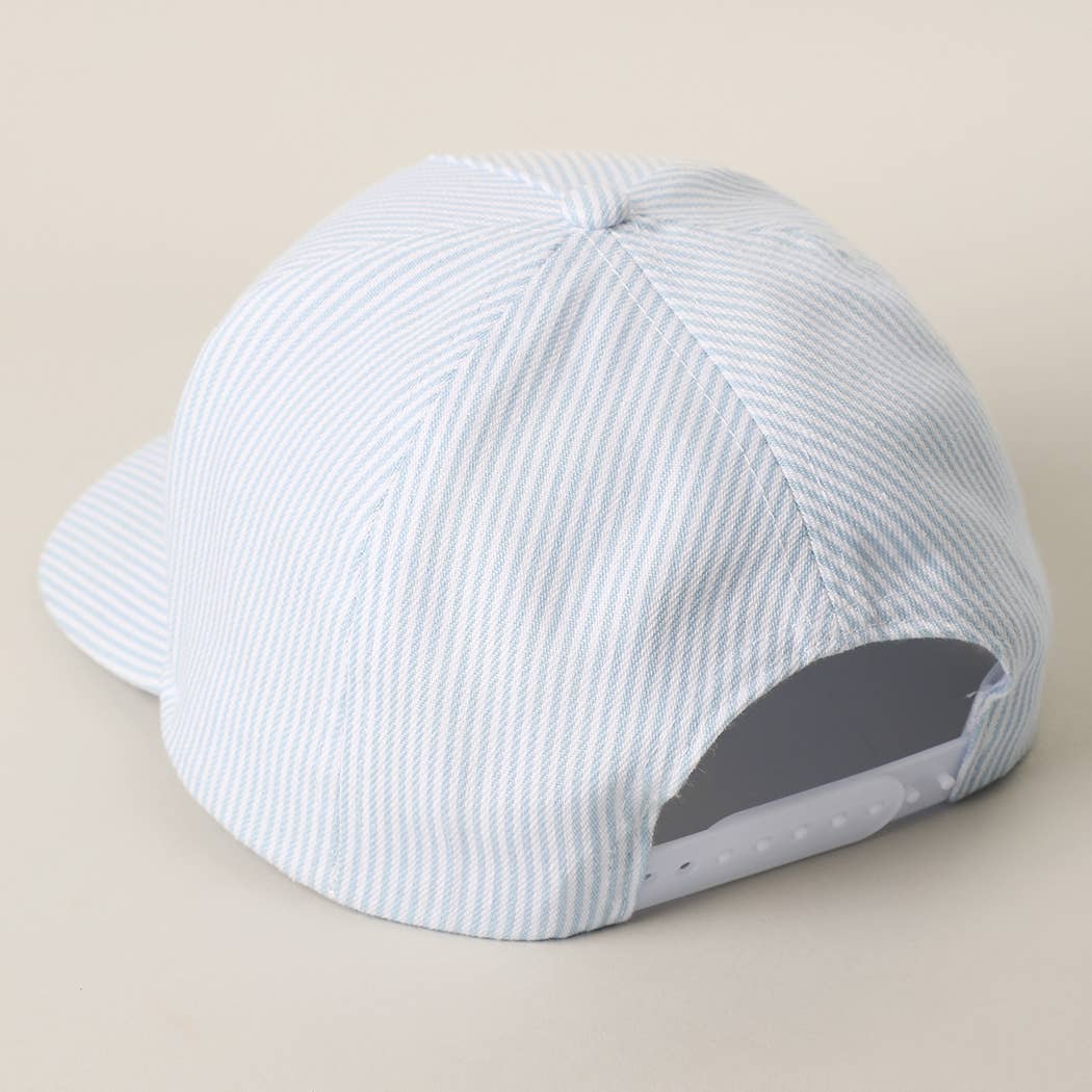 Mama Needs a Beach Break Embroidered Striped Hat