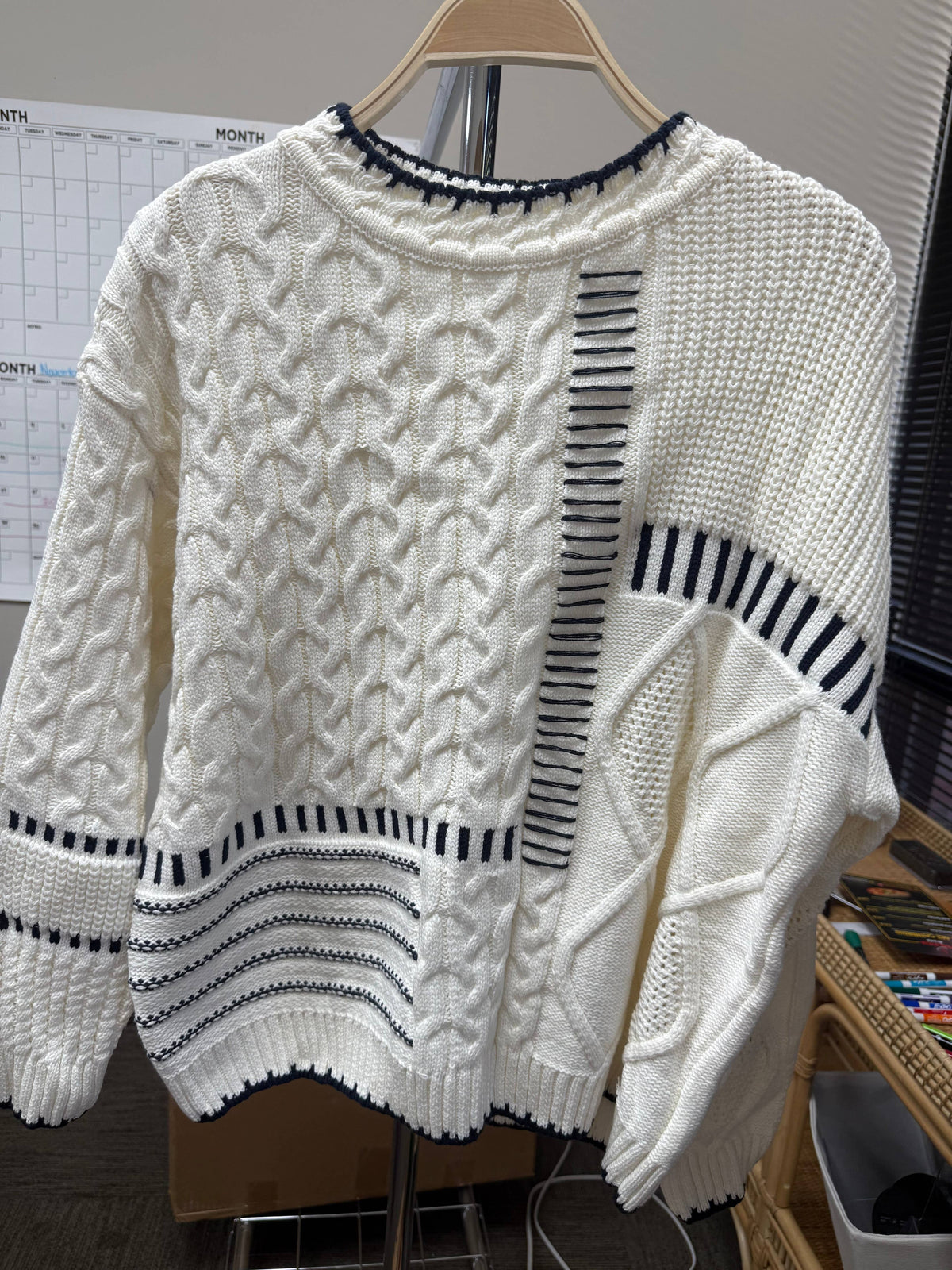 Navy Patchwork Sweater