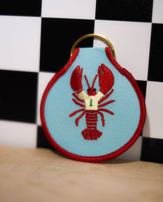 Embroidered Keychain | lobster in sweater